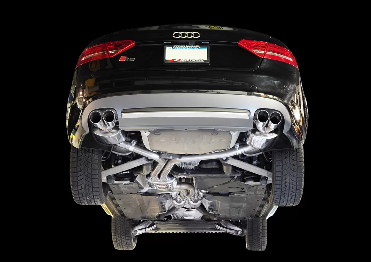 AWE Touring Edition Exhaust for Audi S5 3.0T - Chrome Silver Tips (90mm) Audi S5  2013-2017 - 3015-42028