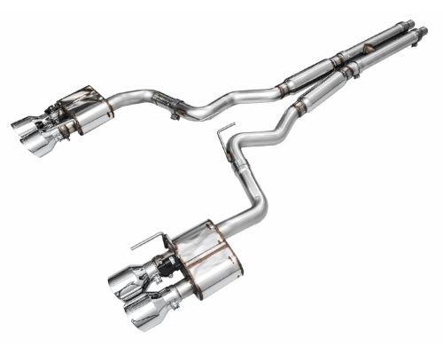AWE SwitchPath Exhaust for S650 Mustang Dark Horse - Quad Chrome Silver Tips Ford Mustang Dark Horse Premium|Dark Horse 2024-2024 - 3025-42375