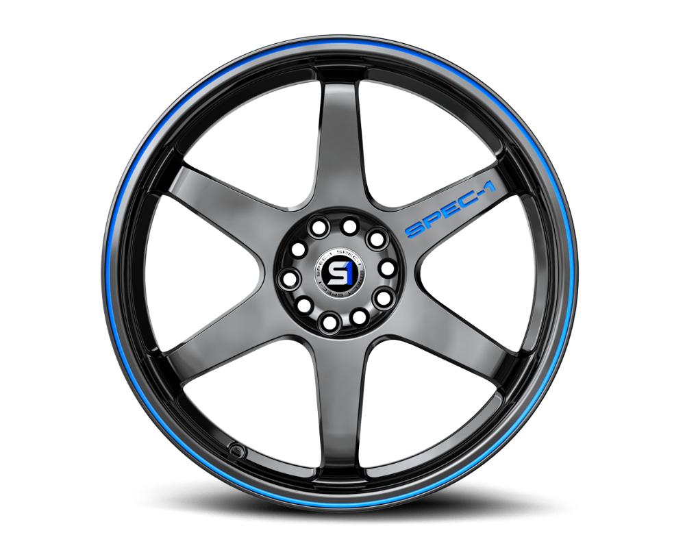 Spec-1 SPT-33 Wheel 15x8 4x100 | 4x114.3 20mm Gloss Black & Blue Line - SPT-33158920GBBL