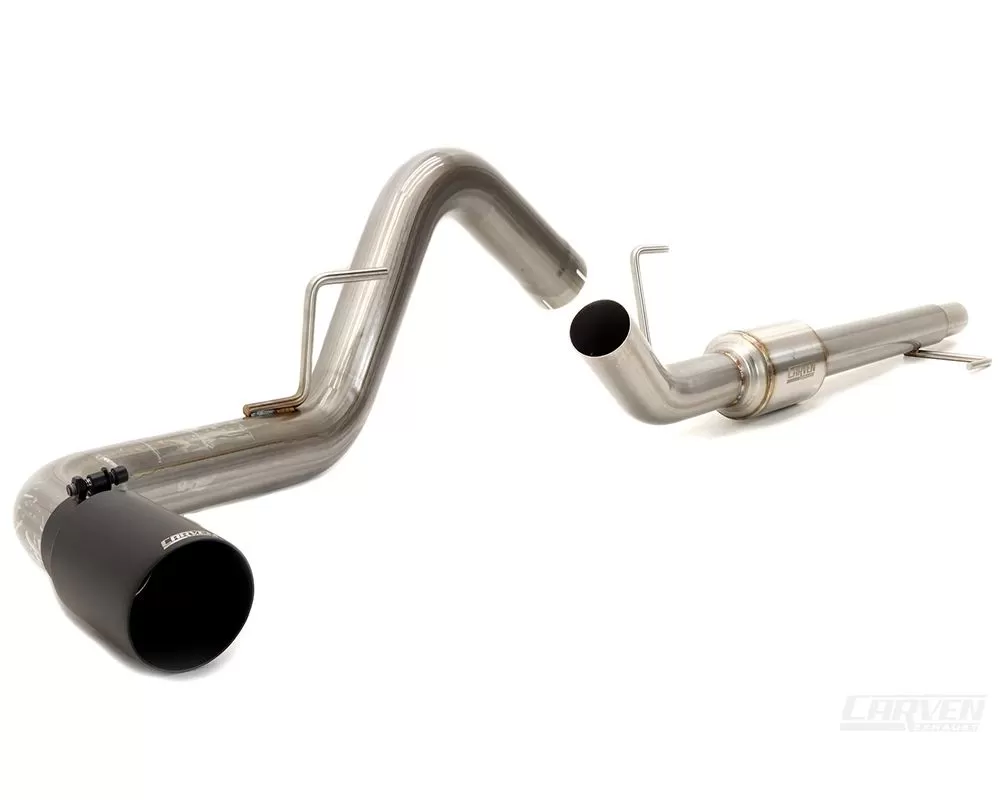 Carven Exhaust Competitor Series Catback w/ R-Series Muffler & 4 inch Ceramic Coated Black Tip Ford F-150 V8 2015-2020 - CF1001