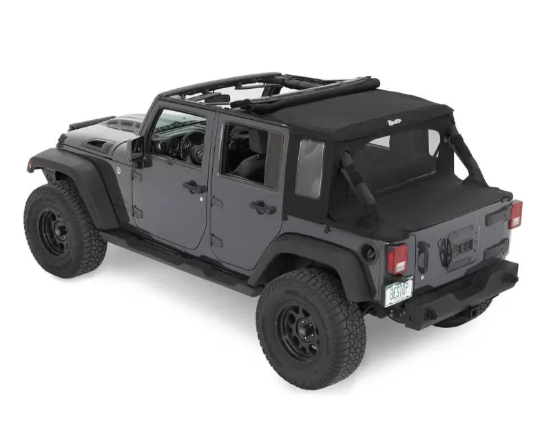 Bestop Halftop Soft Top Black Twill Conversion Kit Jeep Wrangle JK 2007-2018 - 80103-17