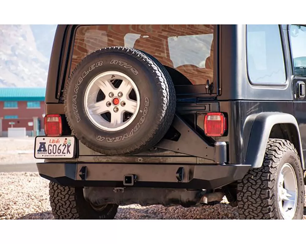 Expedition Bare Metal Trail Series Rear Bumper w/ Smooth Motion Tire Carrier Jeep Wrangler TJ 1997-2006 - TJ-RB-STC-BARE
