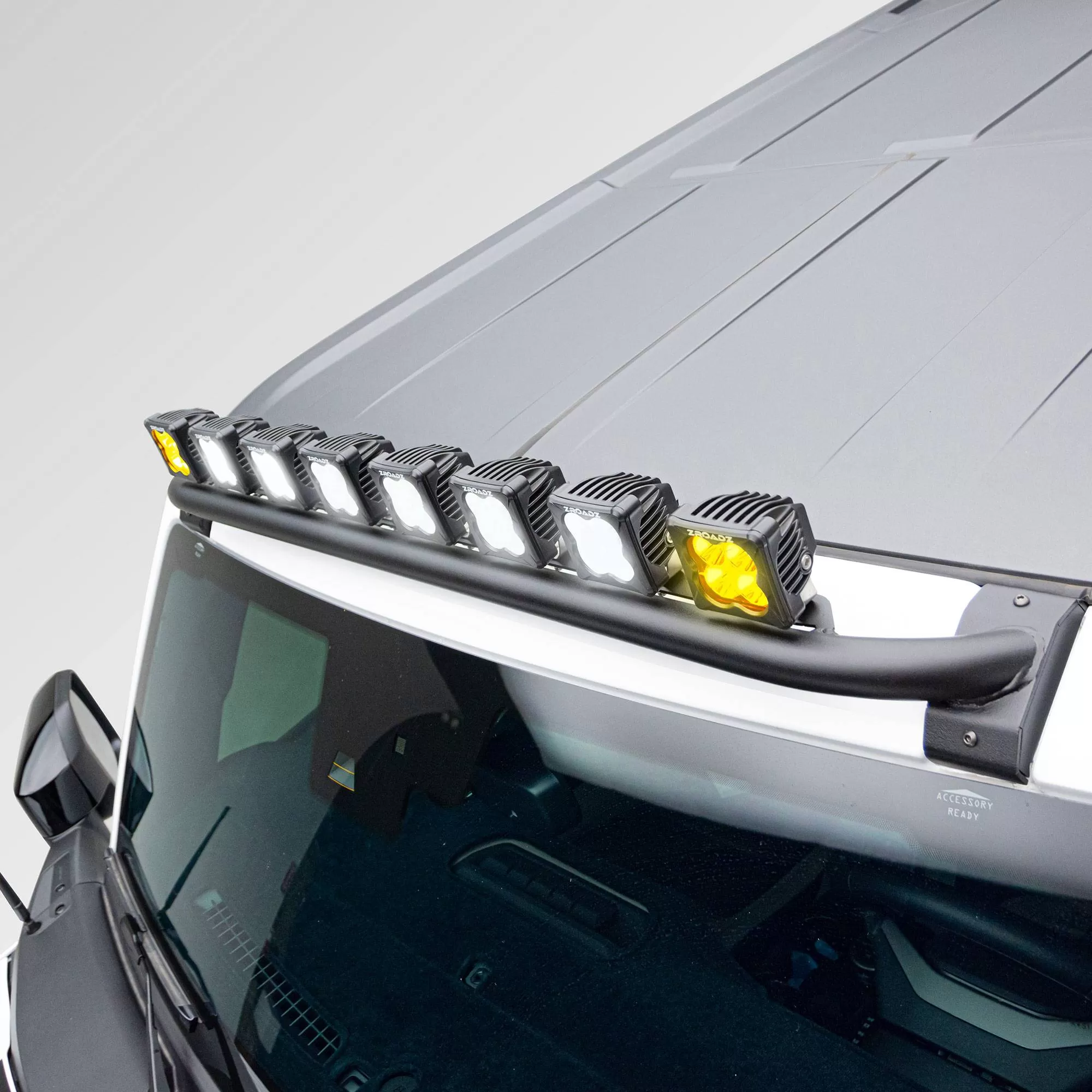ZROADZ Front Roof Multiple LED Pods Kit (White and Amber) Ford Bronco 2021-2023 - Z935401-KITAW