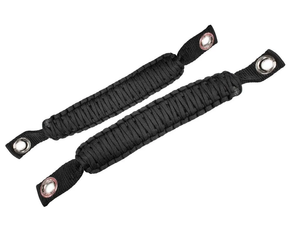 Fishbone Black ParaCord A-Pillar Grab Handles JK Wrangler 2007-2018 - FB55283