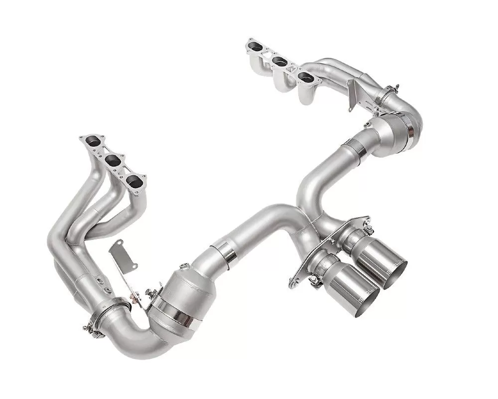 Soul Catted Exhaust System w/ 4" Straight Cut Brushed Tips Porsche 992 GT3 2022+ - POR.992GT3.RES.SWT4BR