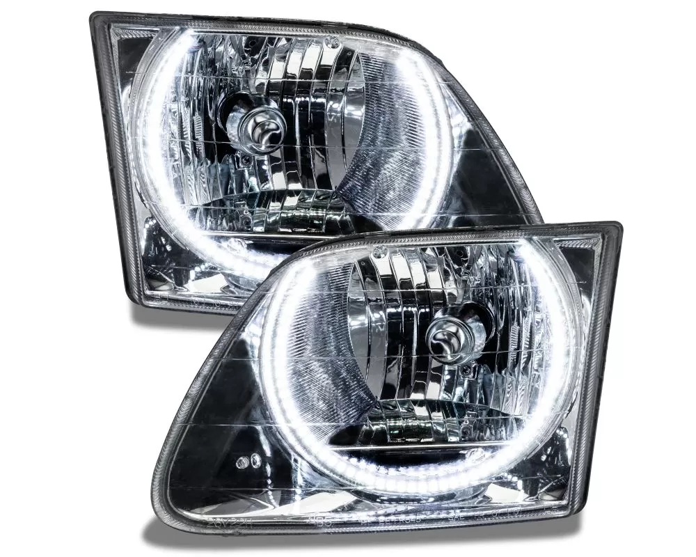Oracle Lighting Pre-Assembled Halo Headlights (Chrome Housing) White Color Ford F-150 | 250 SD 1997-2003 - 7733-001