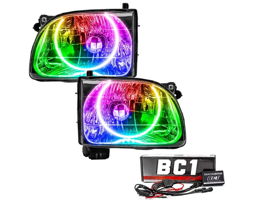Oracle Lighting Pre-Assembled Headlights LED Halo Kit ColorSHIFT w/ BC1 Controller Toyota Tacoma 2001-2004 - 7202-335