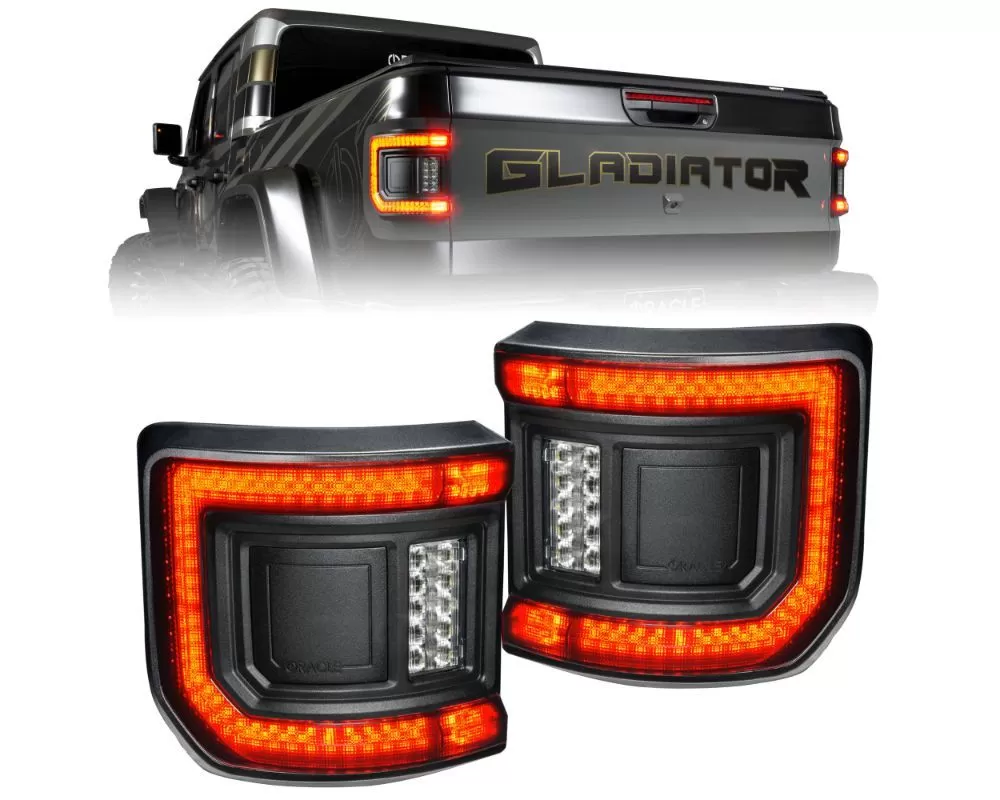 ORACLE Lighting Black Series Flush Mount LED Taillights Jeep Gladiator JT 2020+ - 5882-504-T