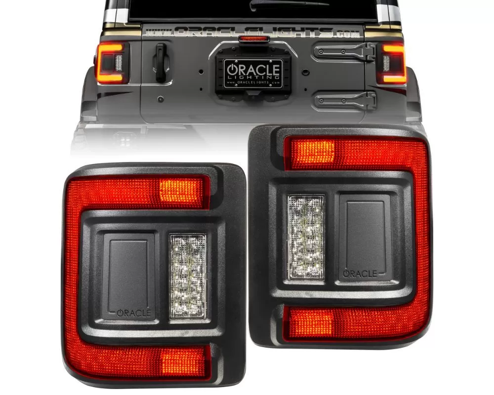 ORACLE Lighting Black Series Flush Mount LED Taillights Jeep Wrangler JL 2018+ - 5884-504-T