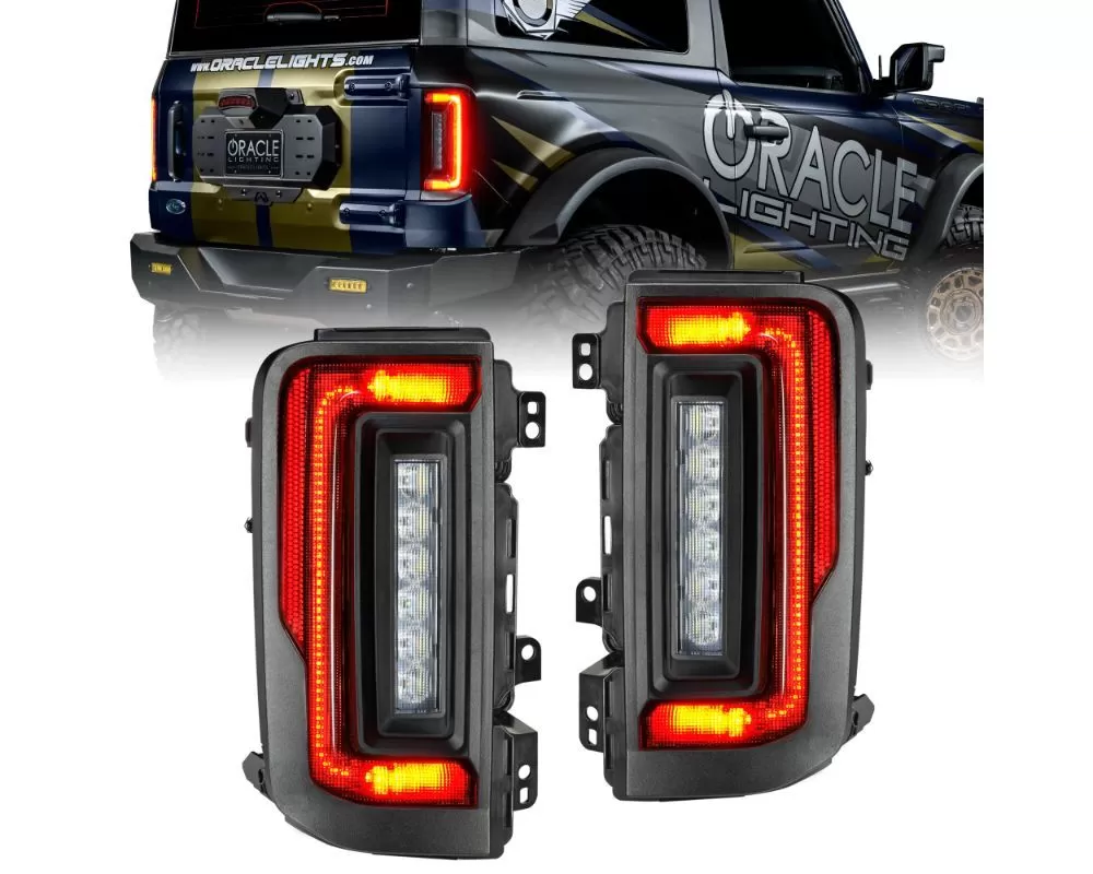 ORACLE Lighting Black Series Flush Style LED Taillights Ford Bronco 2021-2024 - 5892-504-T