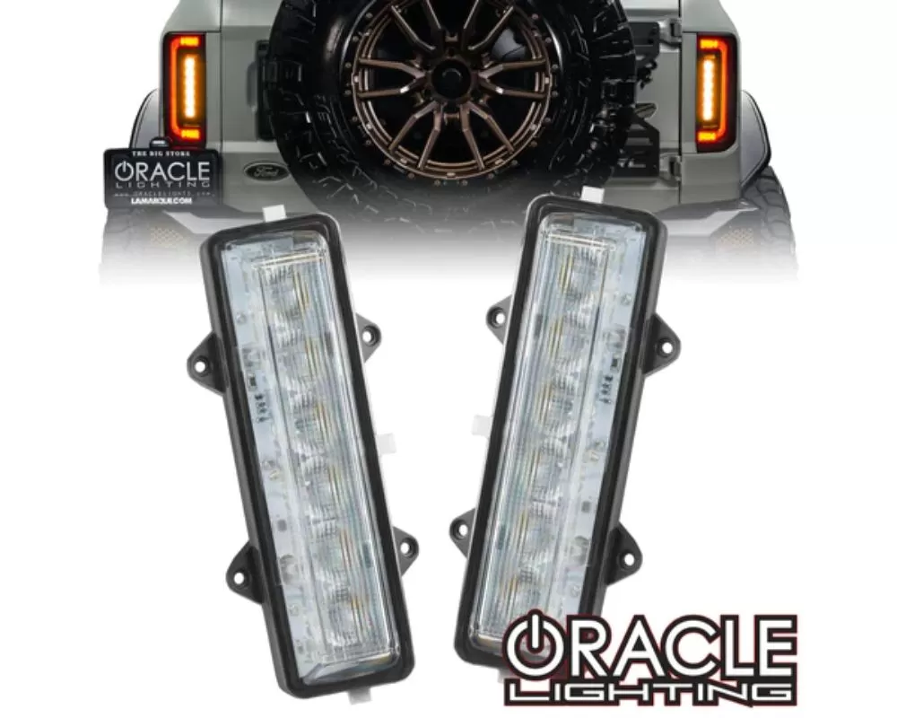 Oracle Lighting Amber | White Dual Function Reverse LED Modules Flush Tail Lights Ford Bronco 2021+ - 5915-FB-023