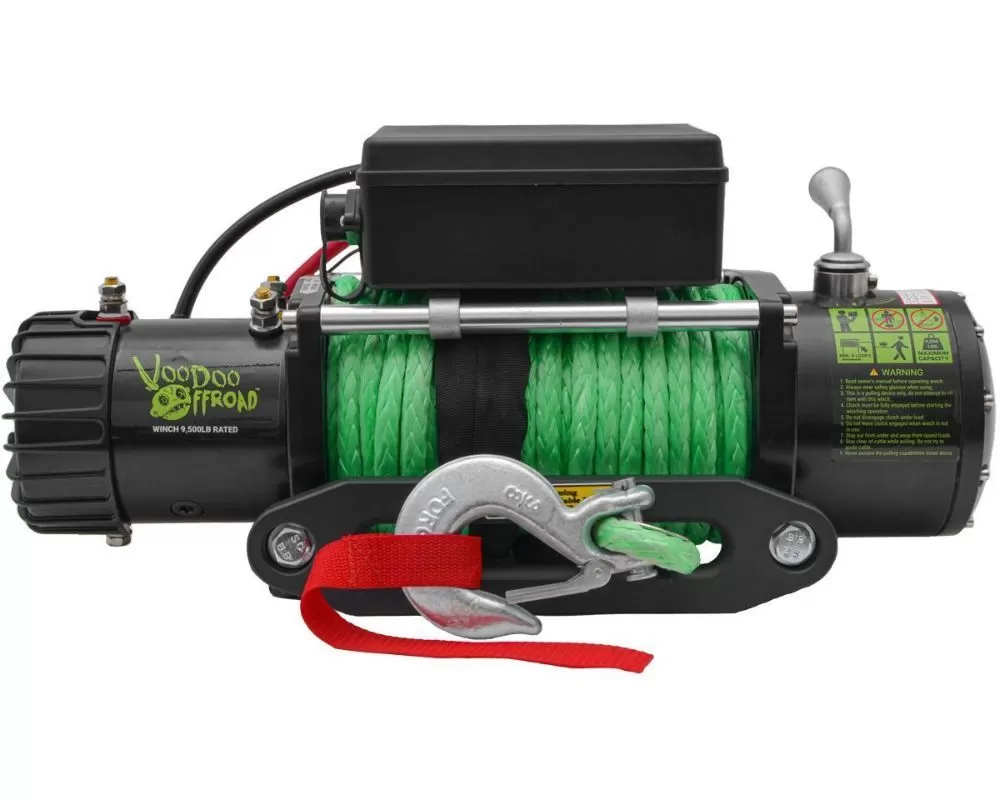 VooDoo Offroad 9500lb Summoner Winch w/ 85 Foot Synthetic Rope - P000026-HDRD