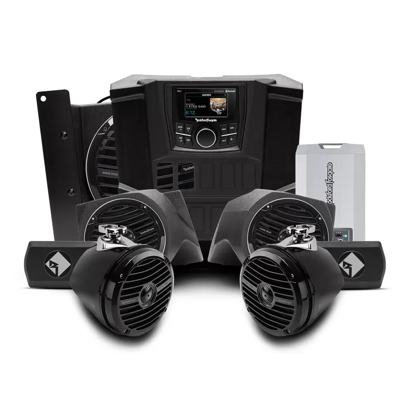 Rockford Fosgate Stage 4 400 Watt Stereo | Front Lower Speaker | Rear Speaker | Subwoofer Kit Polaris Ranger Models - RNGR-STAGE4