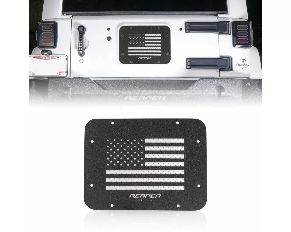 Reaper Off-Road American Flag Tailgate Cover Plate Jeep Wrangler JK/JKU 2007+ - JKTS2-B