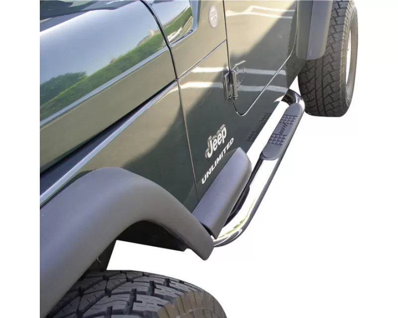 Aries 3" Side Bars Round in Stainless Steel for Jeep Wrangler YJ/TJ/TJ Unlimited 1987-2006 - 35600-2