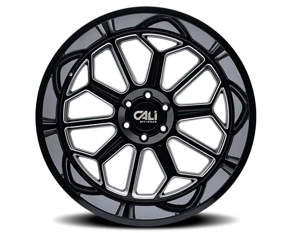 Cali Off-Road Auburn Wheel 20x9 8x170 -12mm Gloss Black Milled - 9117-2970BM