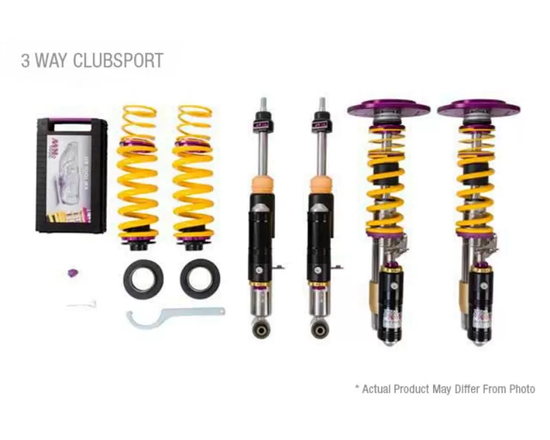 KW Suspension Clubsport Kit 3 Way Coilovers with Top Mounts Porsche 996 GT3 RS 2004-2005 - 39771217