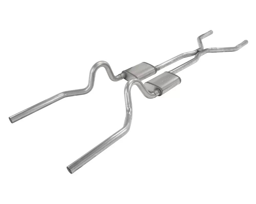 Pypes Exhaust 2.5" Crossmember-Back Exhaust System w/ H-Bomb H-Pipe No Mufflers Ford Mustang 1965-1970 - SFM43T