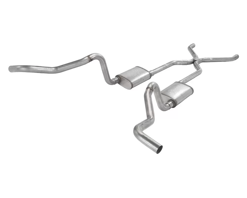 Pypes Exhaust 2.5" Crossmember-Back Exhaust System w/ H-Bomb H-Pipe Turbo Pro Muffler Chevrolet Nomad (Wagon) 1955-1957 - SGC46T
