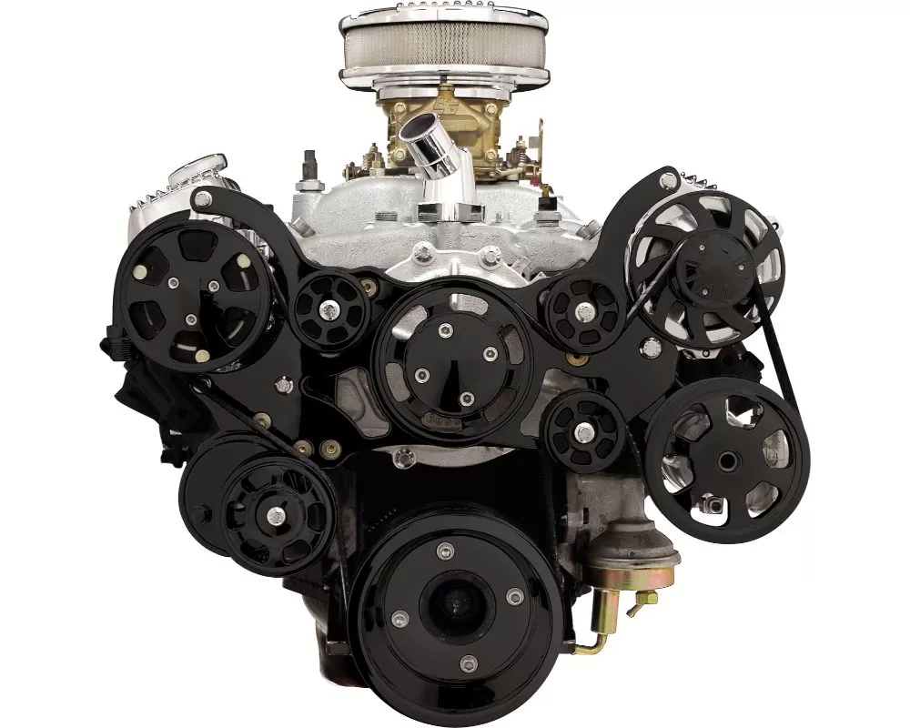 Billet Specialties Black Anodized Premium Tru Trac Serpentine System with A/C & Power Steering Pontiac - BLK14900P