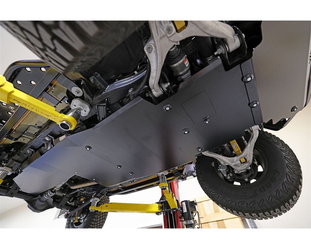 Rock Hard 4x4 Aluminum Complete Bellypan Skid Plate System with Factory Fuel Skid Bumper Ford Bronco 2DR 2021+ - RH-60544
