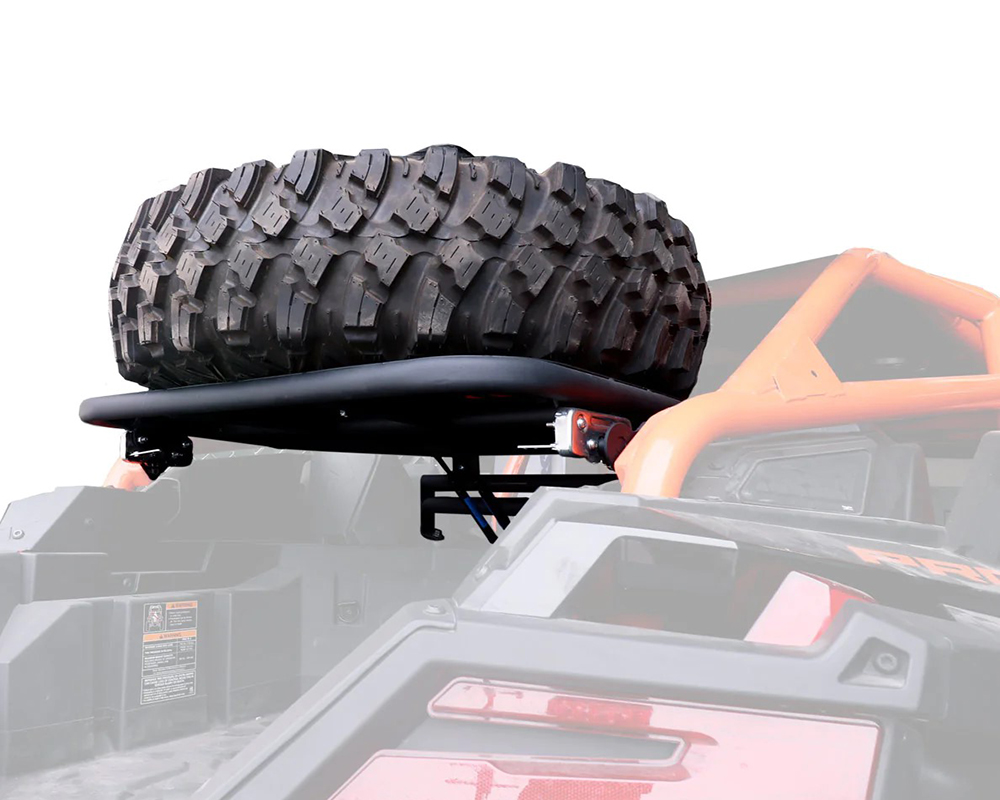 AFX Motorsports Black Spare Tire Carrier w/ Pneumatic Piston Polaris RZR PRO R - POR043-B