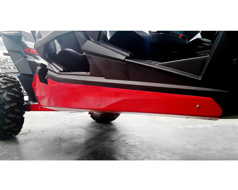 AFX Motorsports 1/8" Black Plain Rock Sliders Polaris RZR XP 1000 4 Seater 2015-2022 - SKI078-A-18-B-PLAIN
