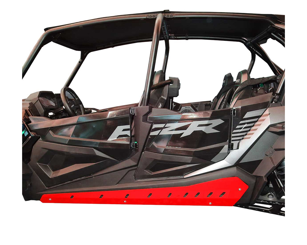AFX Motorsports 1/8" Black Stripes Rock Sliders Polaris RZR XP 1000 4 Seater 2015-2022 - SKI078-A-18-B-STRIPES