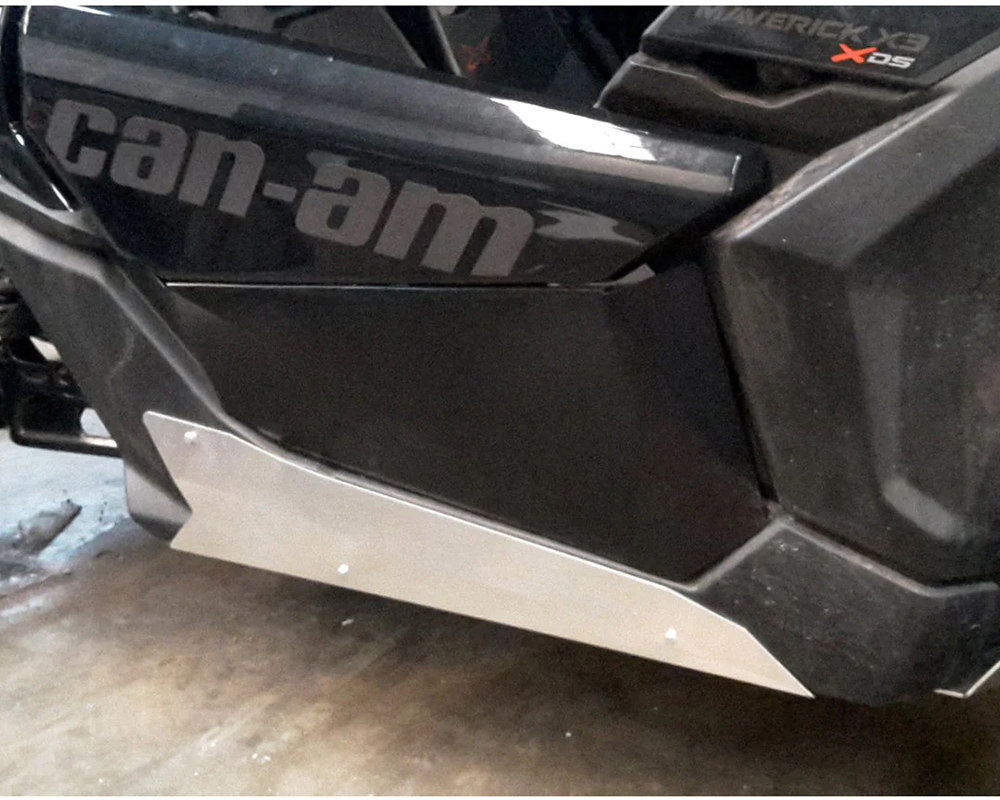 AFX Motorsports 1/8" Brushed Aluminum Plain Rock Sliders Can-Am Maverick X3 2 Seater - SKI102-A-18-AL-PLAIN