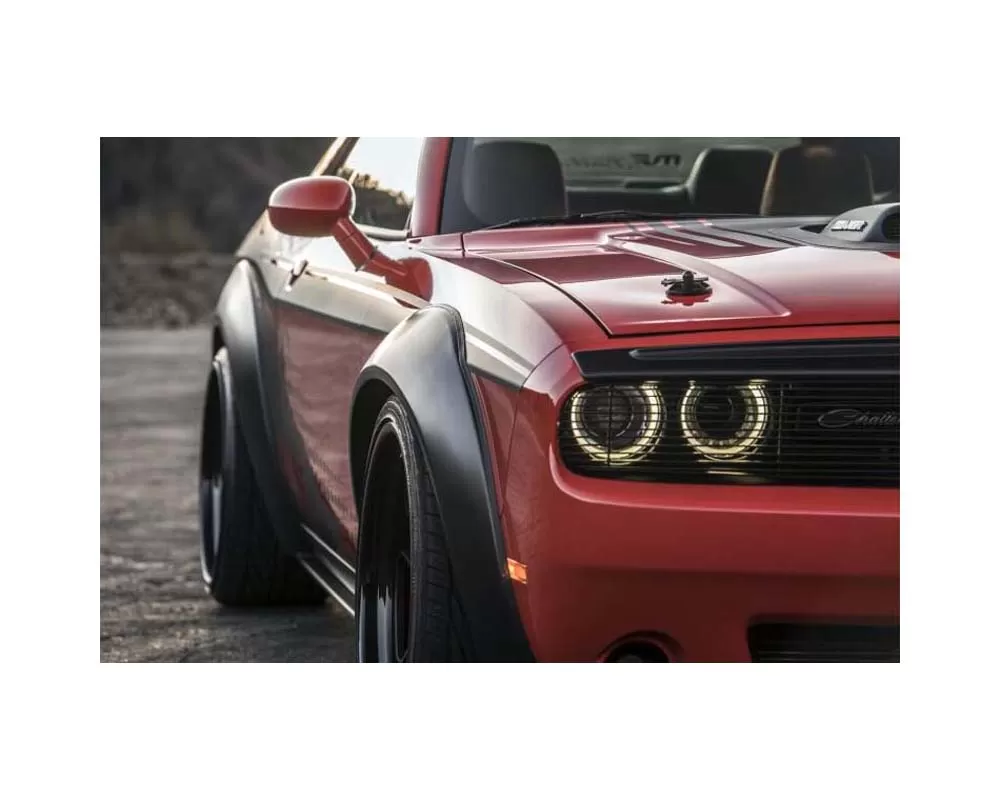 AVS Front and Rear Fender Flares Black (4 Pc) Dodge Challenger Smooth 2008-2021 - 850250