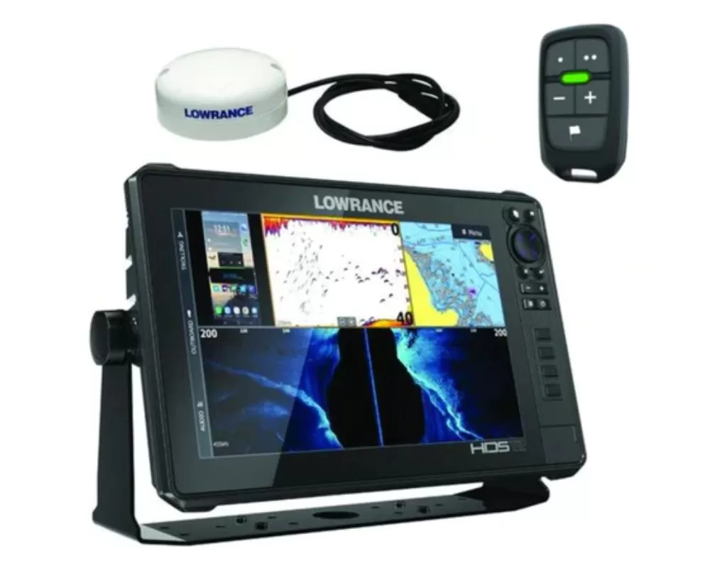 GG Lights Lowrance HDS-12 Live with External Antenna | LR-1 Remote | Video Input Adapter Cable - 41743311143070