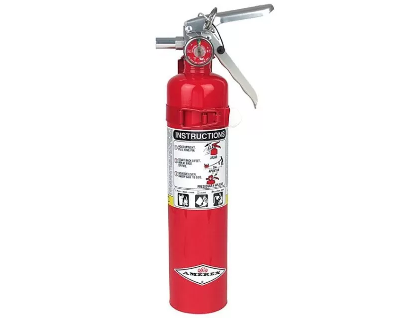 Bartact 2.5lb Amerex B417T Dry Chemical Class ABC Fire Extinguisher w/ Wall Bracket Red - AFE-B417T2.5-R