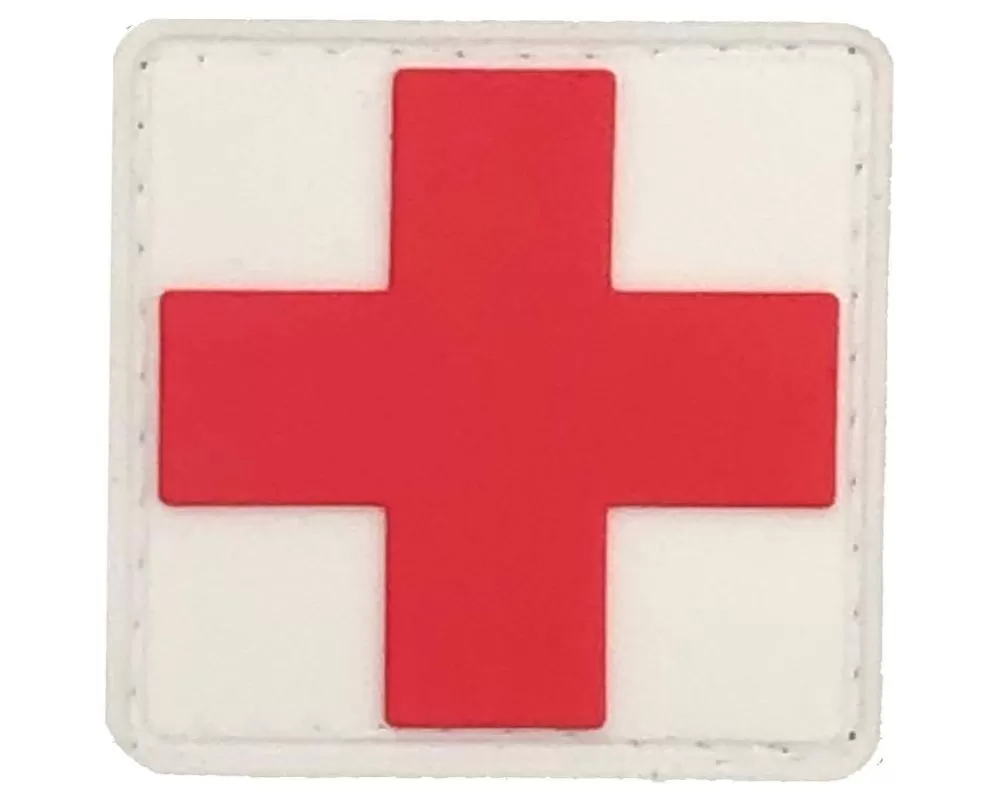 Bartact 1.5 x 1.5" Medical Patch, EMT Patch PVC Rubber Velcro Hook Backing - PVCMEDWR