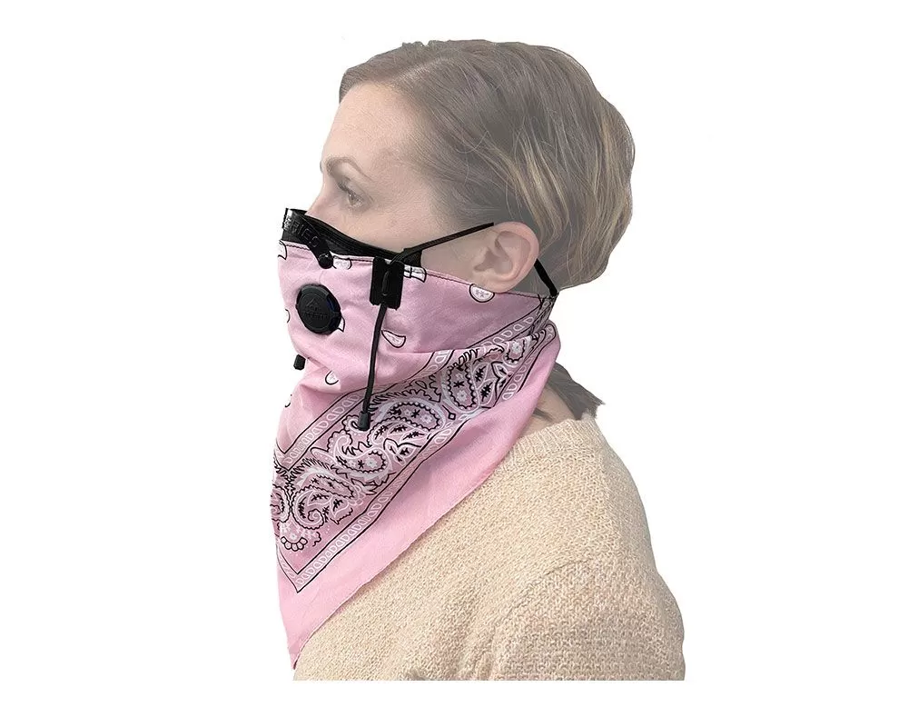 ATV/UTV Tek Pink Bandana Style with Suspension Straps and 3D Nose Box Dust Masks - BDMPNK