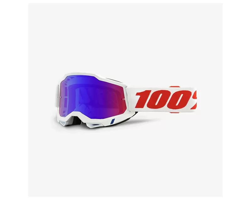 100% Accuri 2 Goggle Moto/MTB Pure Mirror Red/Blue - 50014-00028