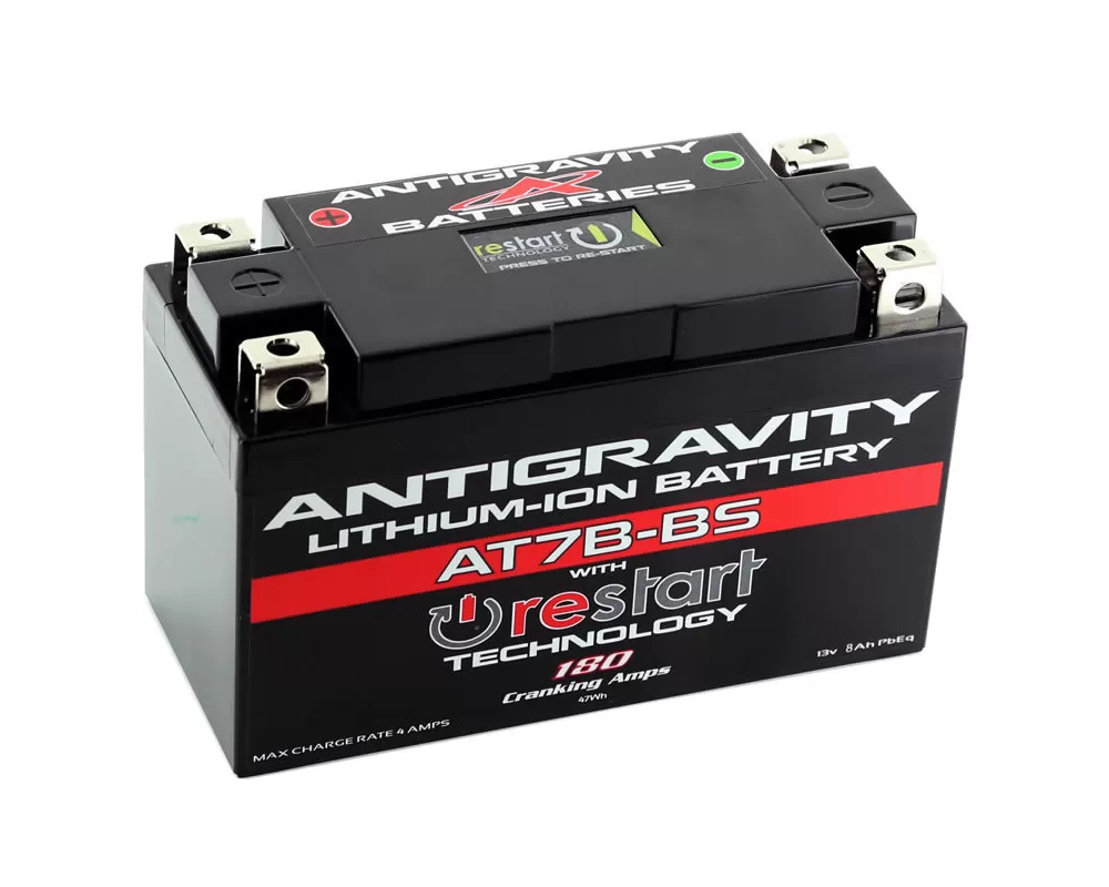 Antigravity 180 Cranking Amps AT7B-BS Lithium Battery w/Re-Start - AG-AT7B-BS-RS