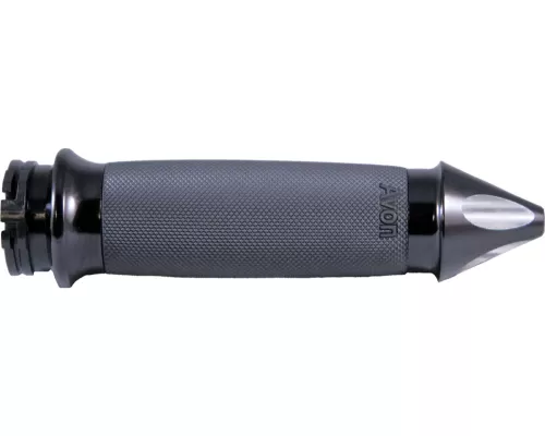 Avon Grips Black Custom Contour Anonized Spike Heated Grips w/Cable Throttle - CC-86-AN-SPK-HT