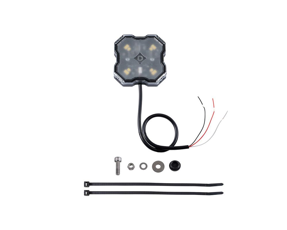 Diode Dynamics Stage Series Single-Color White Diffused LED Rock Light with Hookup Connector - DD7429