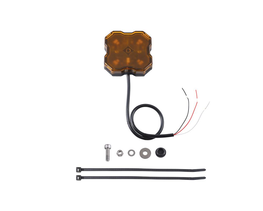 Diode Dynamics Stage Series Single-Color Amber LED Rock Light with Hookup Connector - DD7430