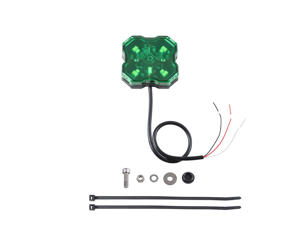 Diode Dynamics Stage Series Single-Color Green LED Rock Light with Hookup Connector - DD7432