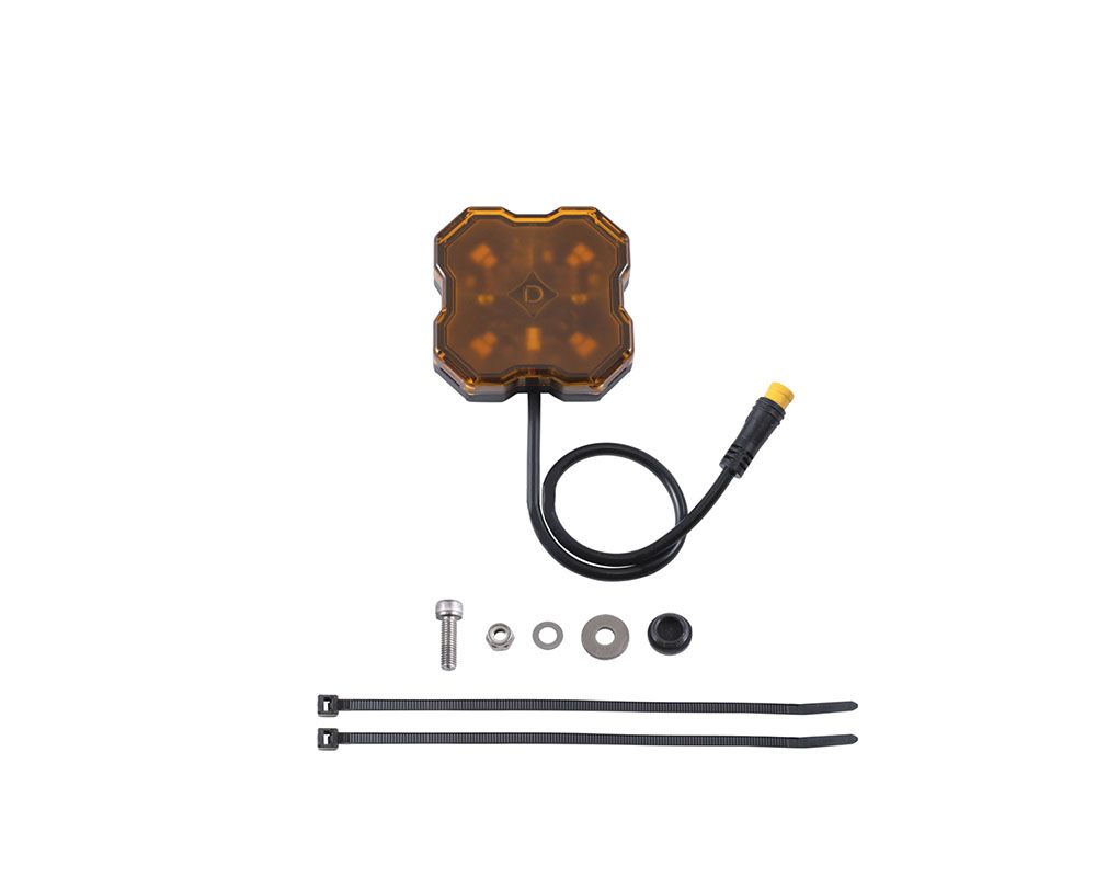 Diode Dynamics Stage Series Single-Color LED Amber Rock Light with M8 Connector - DD7436