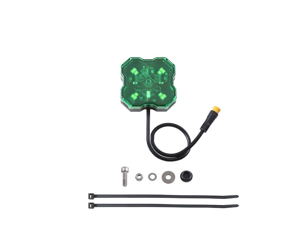 Diode Dynamics Stage Series Single-Color Green LED Rock Light with M8 Connector - DD7438