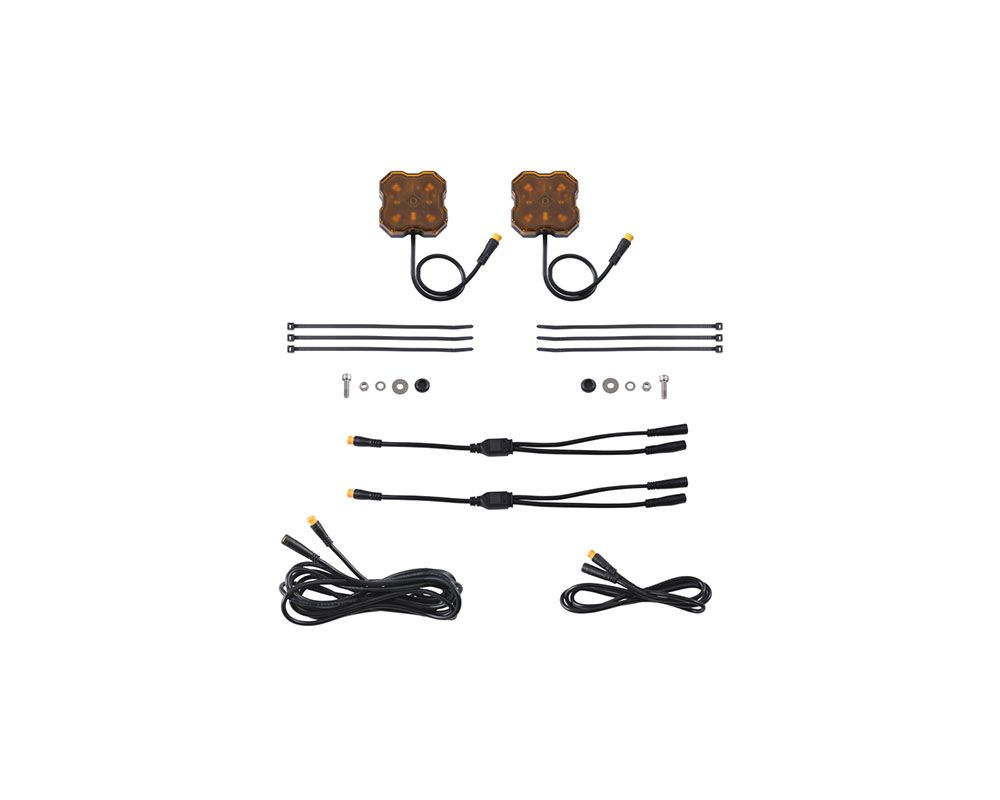 Diode Dynamics 2-Pack Stage Series Single-Color Amber LED Rock Light with M8 Connector - DD7457