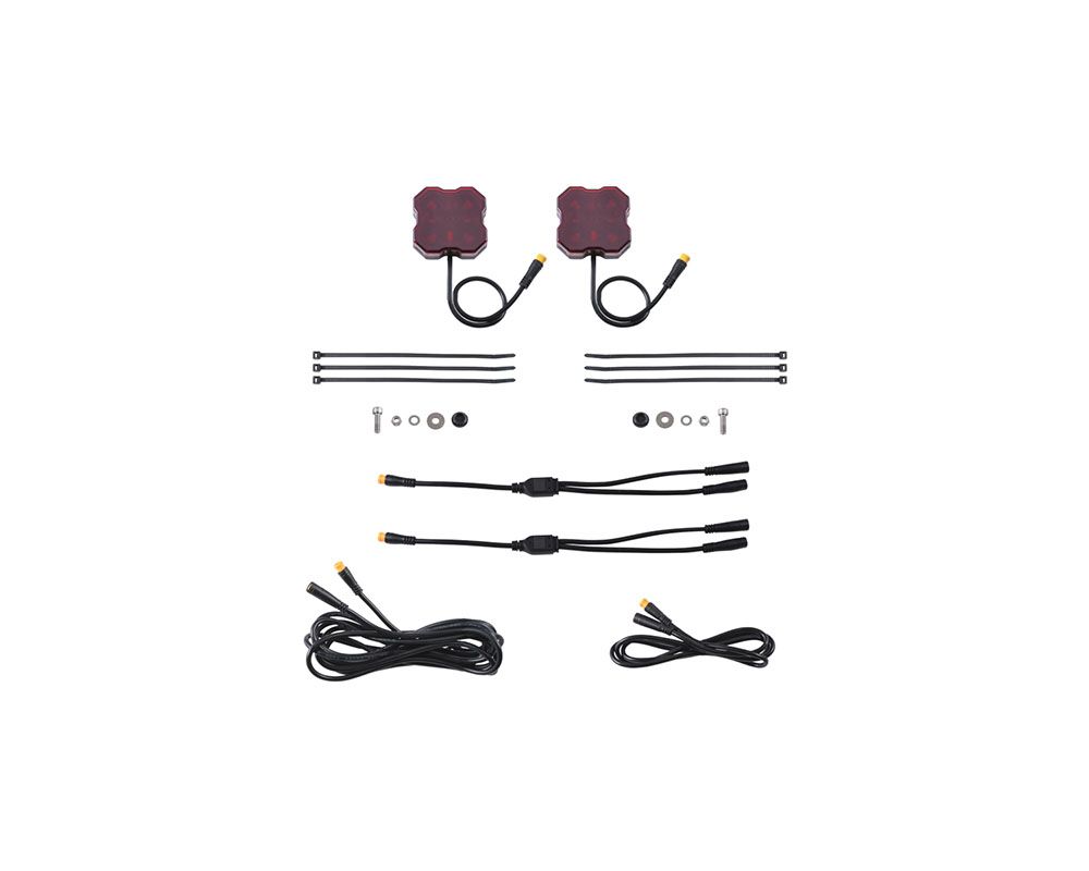 Diode Dynamics 2-Pack Stage Series Single-Color Red LED Rock Light with M8 Connector - DD7458