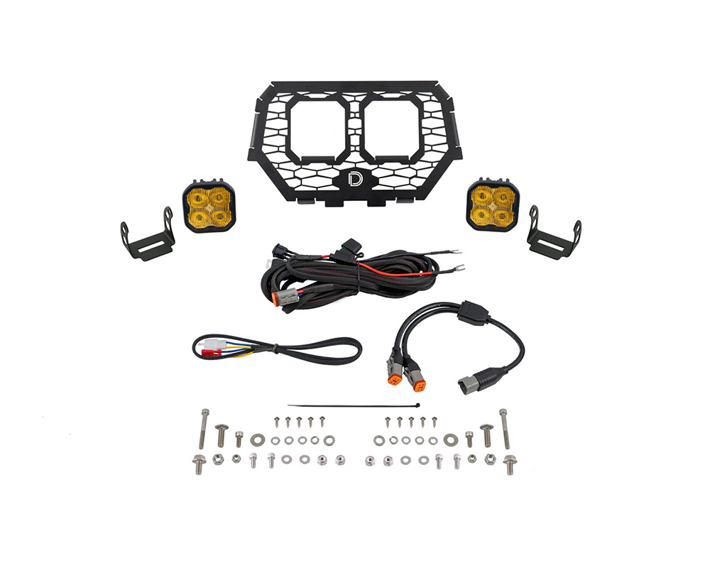 Diode Dynamics Stage Series Sport Yellow Fog LED Grille Kit Polaris RZR XP 1000 2014-2018 - DD7858