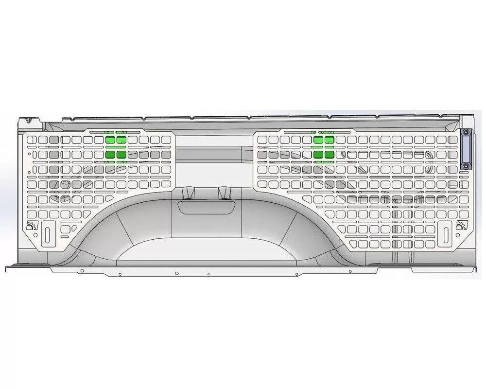 BuiltRight Industries  Driver/Passenger Rear Panel Bed Bedside Rack System RAM 1500/2500 2009-2019 - 102071