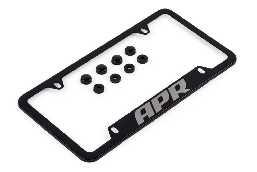 APR Black Thick Frame License Plate with Hiders - A1000010