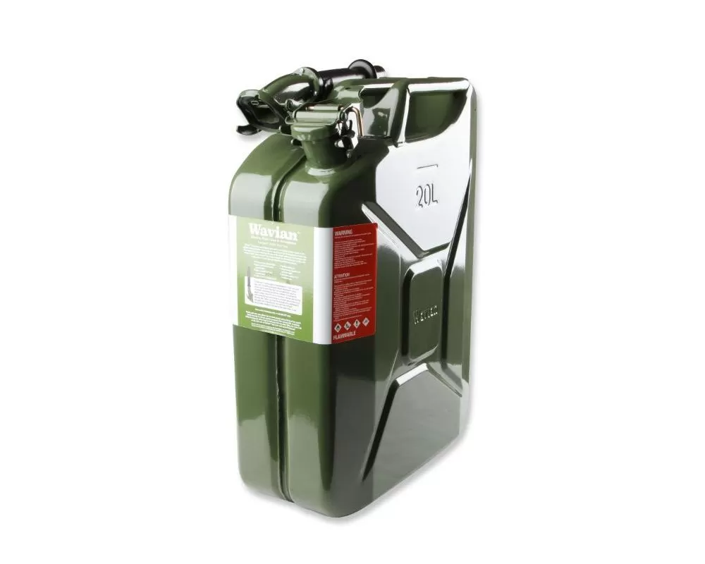 Anvil Off-Road Jerry Can Green - 5.3 Gallon (20 Liter) Steel w/ Safety Cap & Spout - 3008AOR