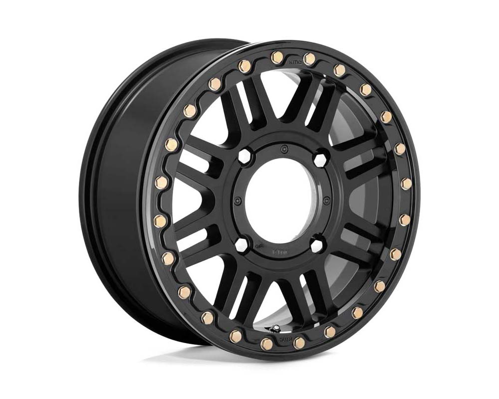 KMC ATV KS250 Cage Beadlock Wheel 15x10 4x156 0mm Satin Black With Gloss Black Ring - KS25051044700