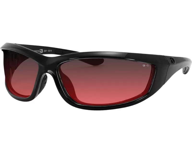 Bobster Charger Sunglasses Black w/ Rose Lens - ECHA001R